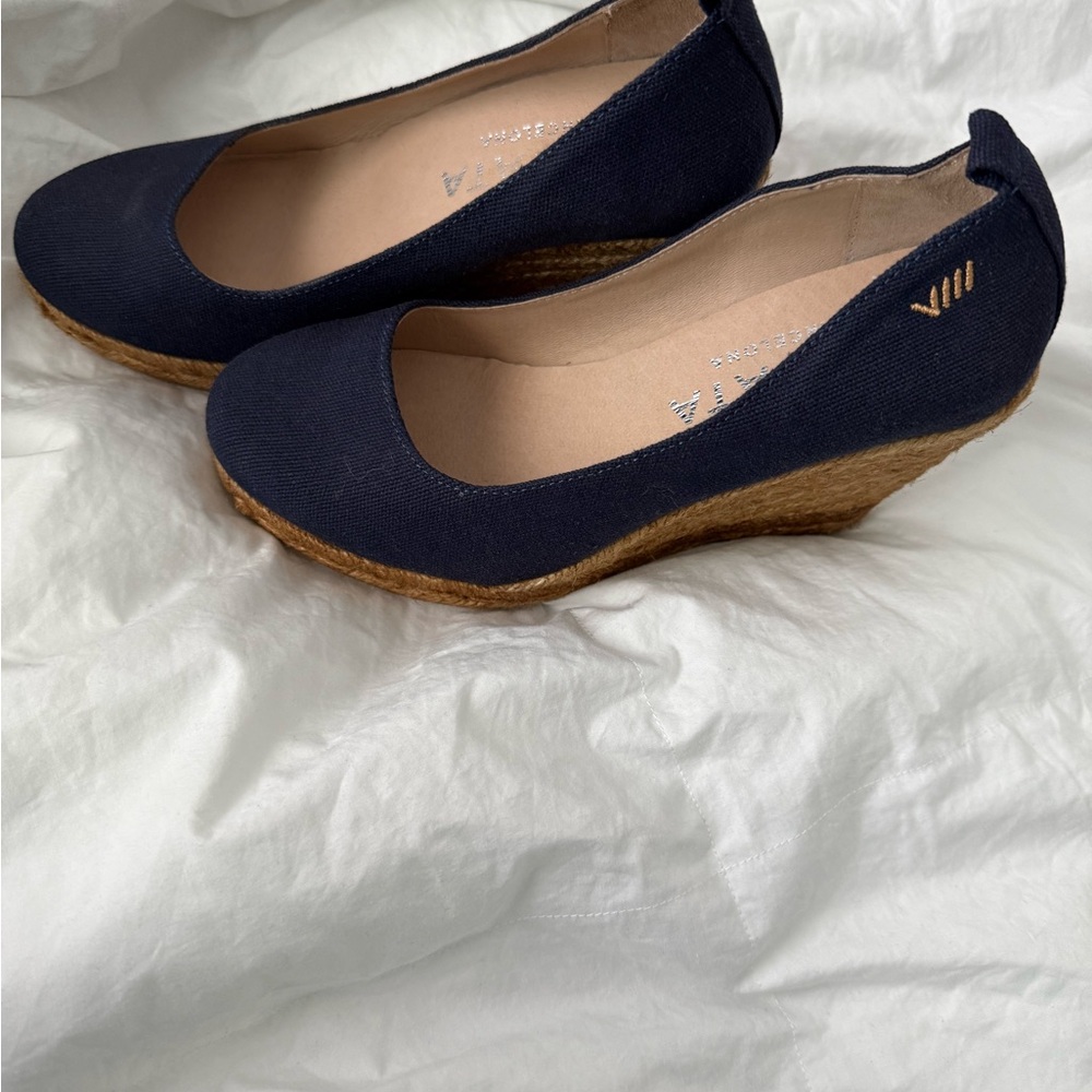 Navy Blue Wedge Shoes